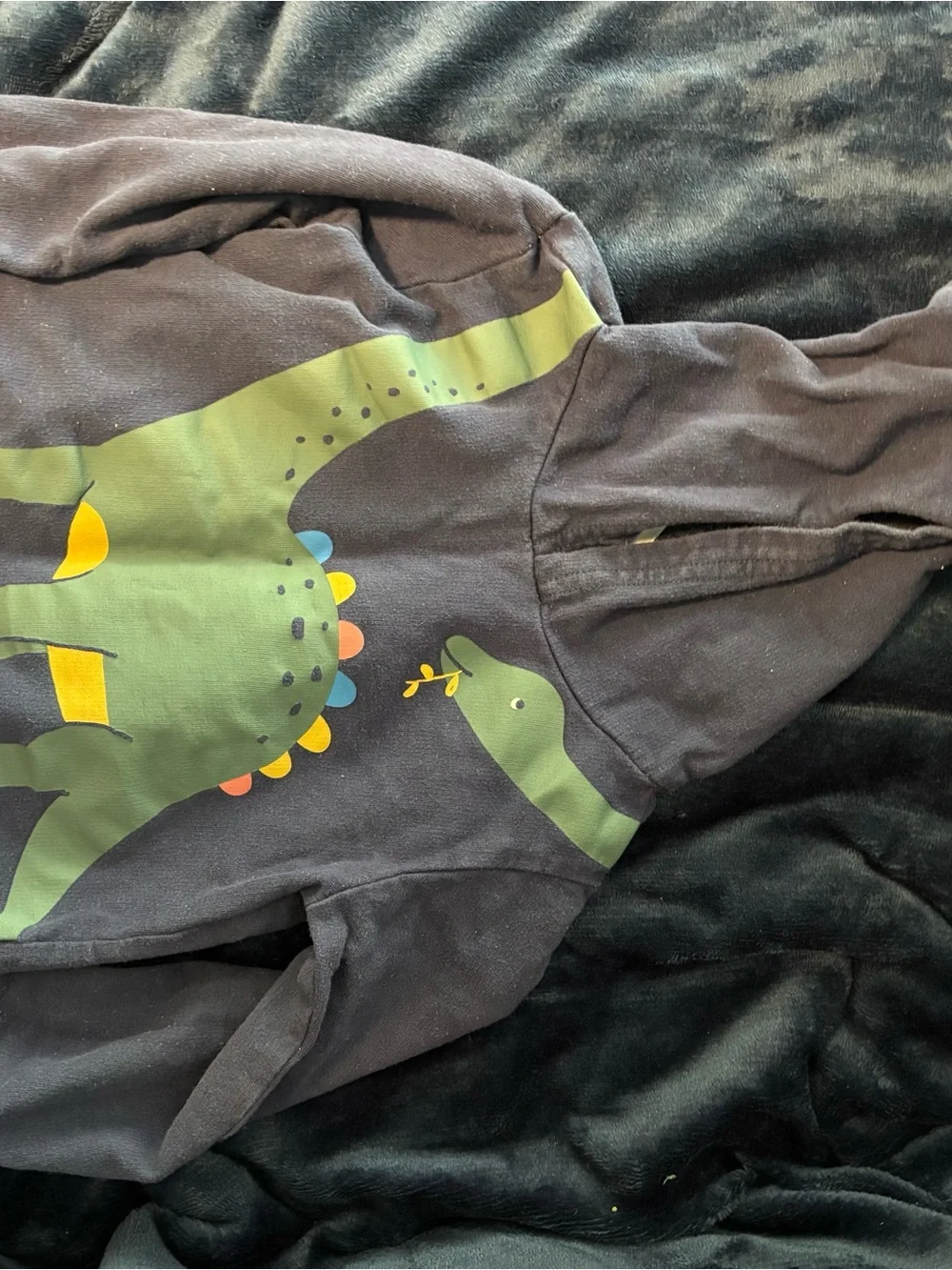 2T Kids Cream Lightning Print Hoodie and Dinosaur Hoodie